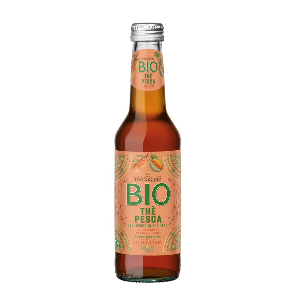 Ceai bio cu pepene galben si piersici, 275 ml, Tomarchio