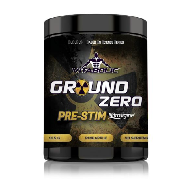 Pudra pre-workout Pineapple Ground Zero Pre-Stim Nitrosigine, 315 g, Vitabolic