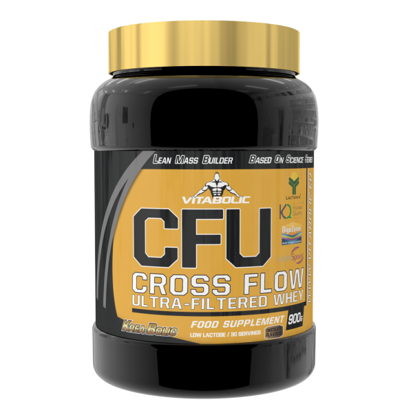 Pudra proteica cu aroma de ciocolata CFU Lean Mass Builder Whey, 900 g, Vitabolic