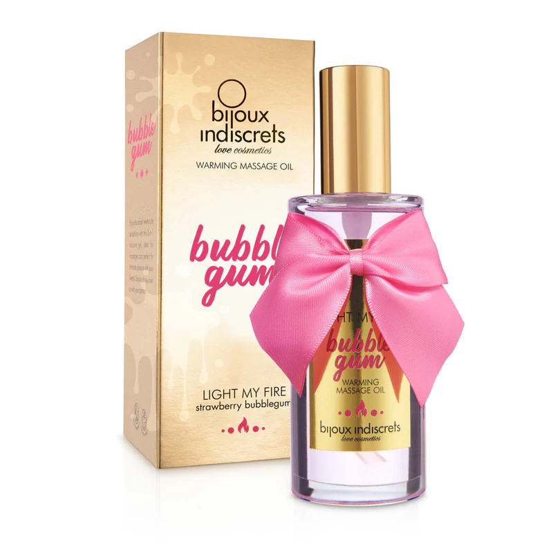 Ulei pentru masaj corporal cu efect de incalzire Light My Fire Bubblegum, 100 ml, Bijoux