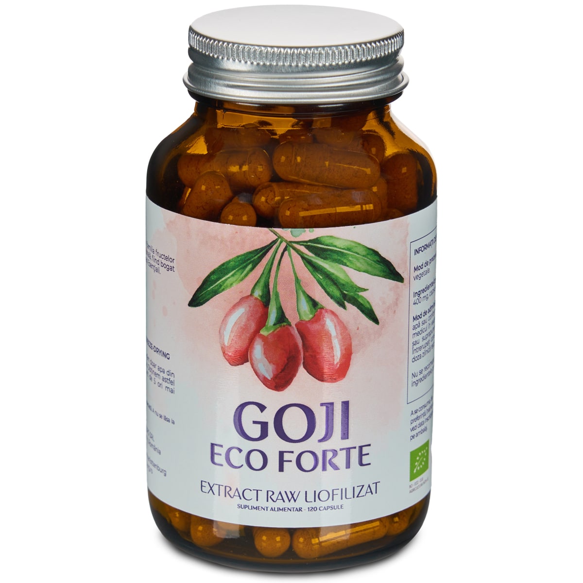 Goji Eco Forte extract raw liofilizat, 120 capsule, Aronia Charlottenburg