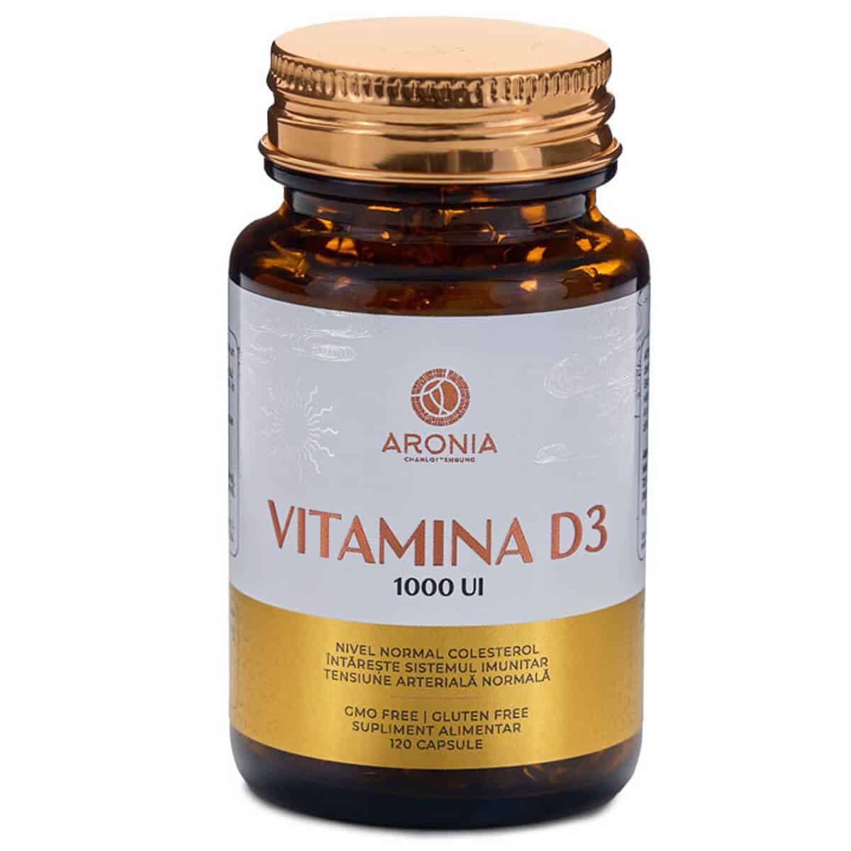 Vitamina D3, 1000UI, 120 calsule, Aronia Charlottenburg