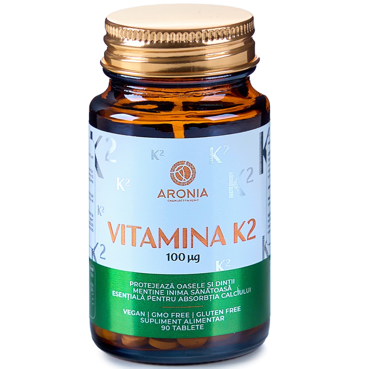 Vitamina K2, 100μg MK7, 90 tablete, Aronia Charlottenburg