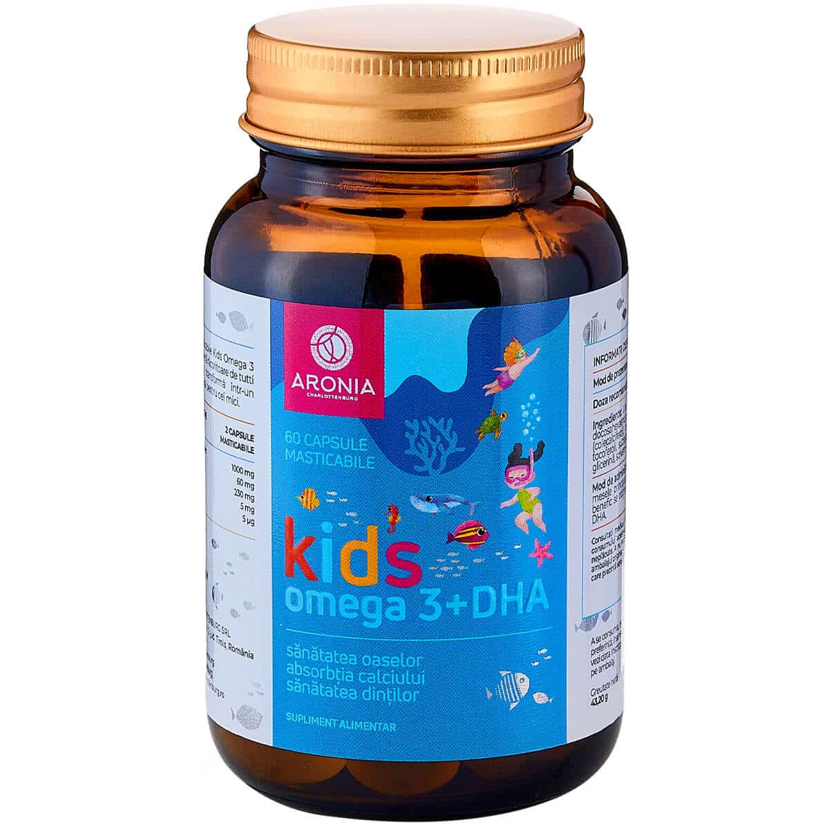 Kids Omega 3 + DHA cu aroma de tutti frutti, 60 capsule mas : Farmacia ...