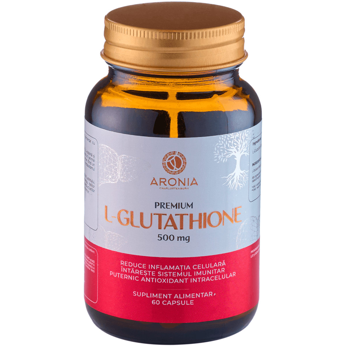 Premium L-Glutathione, 500 mg, 60 capsule, Aronia Charlottenburg