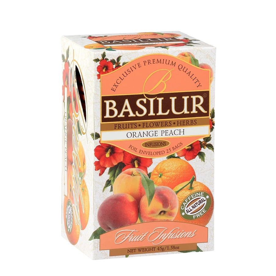 Ceai Orange Peach, 25 plicuri, Basilur