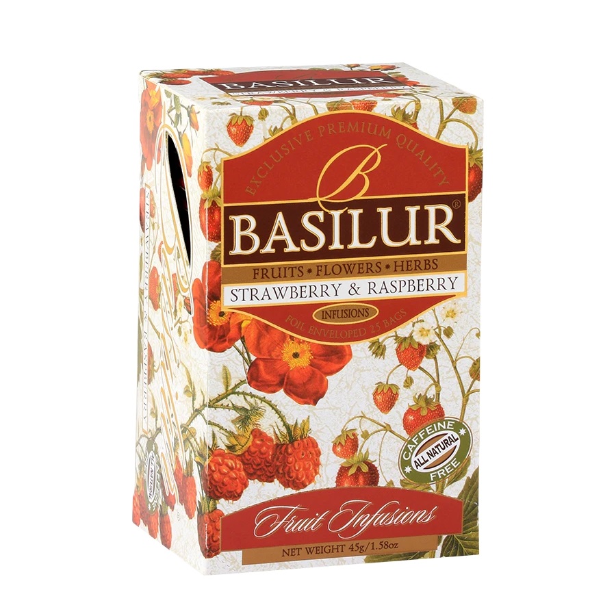 Ceai Strawberry & Raspberry, 25 plicuri, Basilur