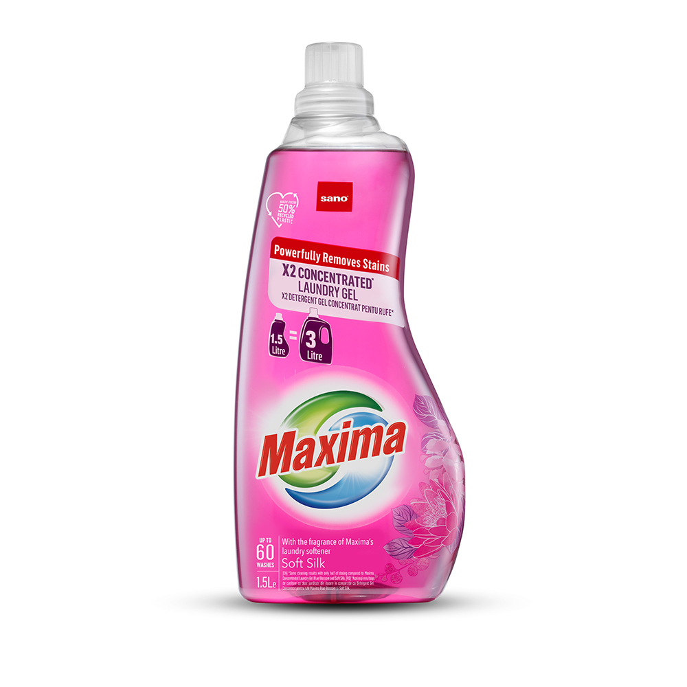 Detergent gel de rufe concentrat Maxima Soft Silk, 1500 ml, Sano