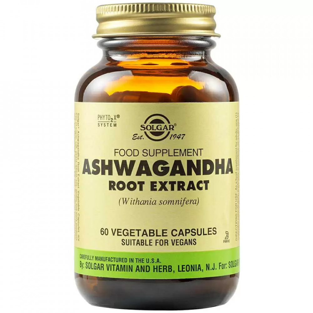 Ashwagandha Root Extract, 60 capsule vegetale moi, Solgar