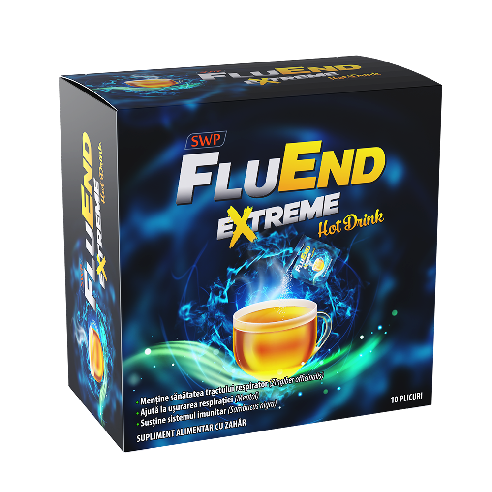 Fluend Extreme Hot Drink, 10 plicuri, Sun Wave Pharma