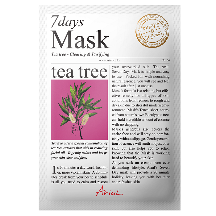 Masca servetel cu arbore de ceai 7Days Mask, 20 g, Ariul