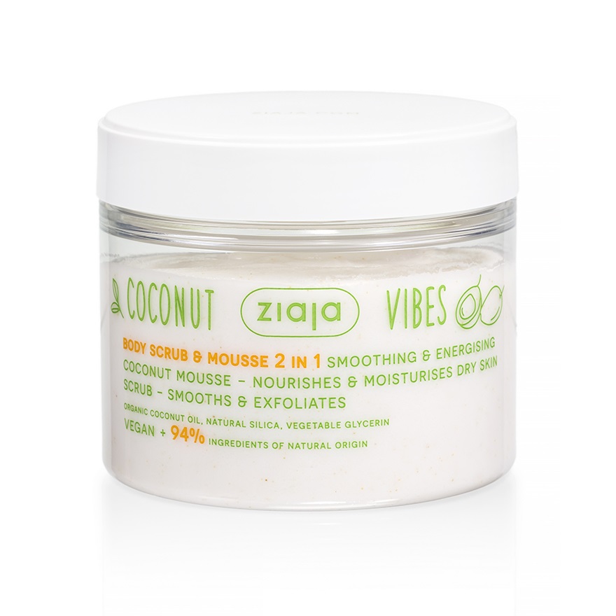 Scrub si spuma pentru corp 2 in 1, 270 ml, Coconut & Orange Vibes Ziaja