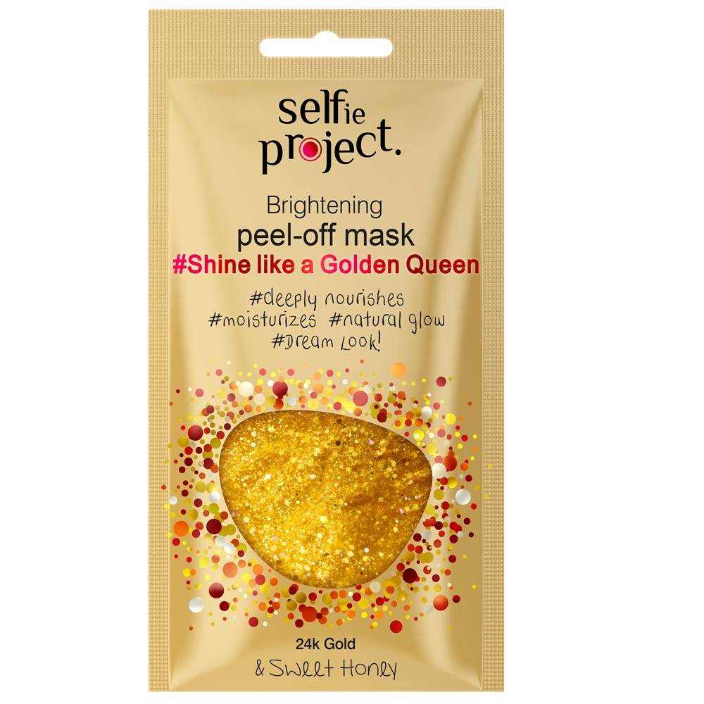 Masca exfolianta pentru fata Shine like a golden queen, 12 ml, Selfie Project