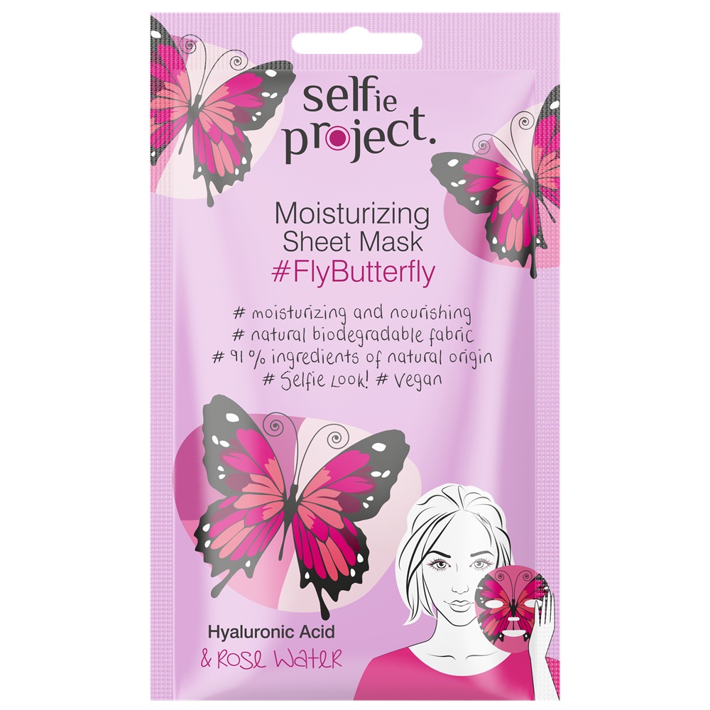 Masca de fata hidratanta Fly Butterfly Animal Mask, 15 ml, Selfie Project