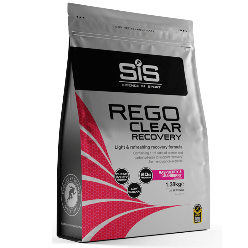 Pudra proteica cu aroma de zmeura si merisoare Sis Rego Clear Recovery, 1.38 kg, Science In Sport