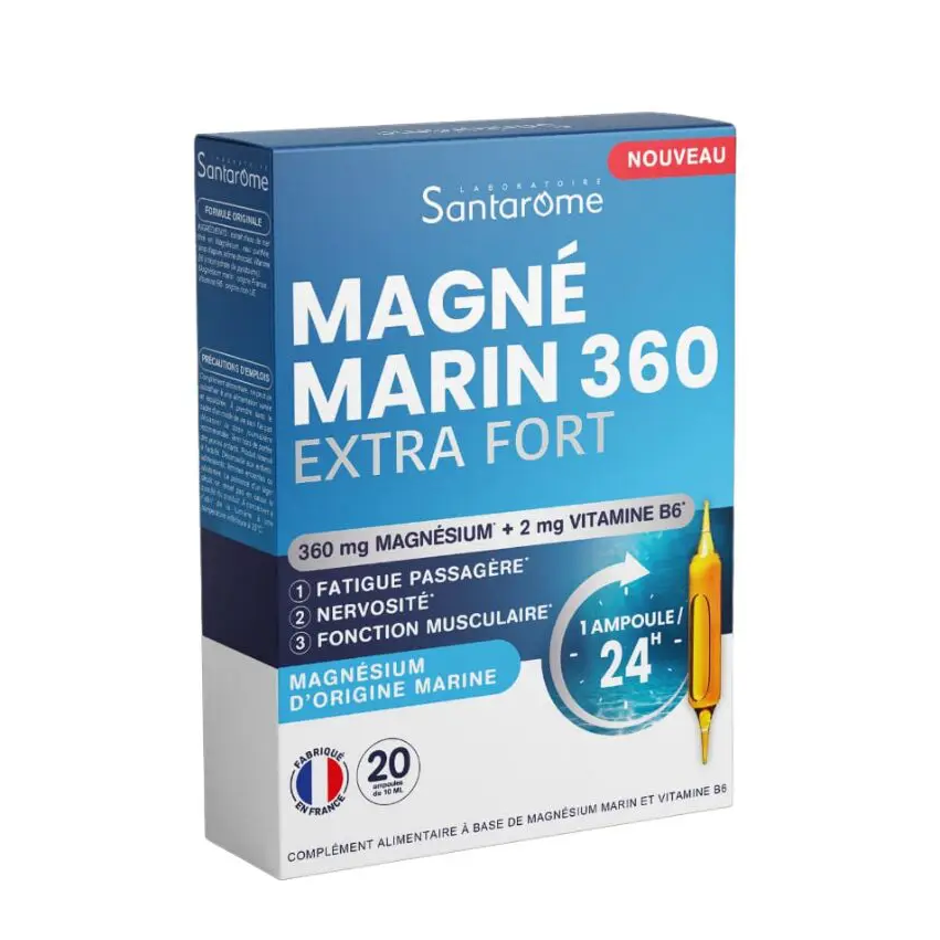 Magneziu Marin 360 Extra Fort, 20 fiole, Santarome