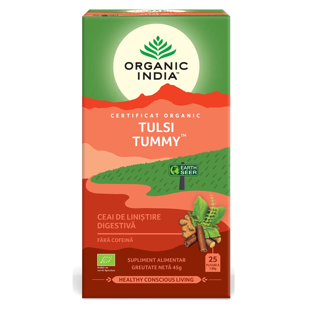 Ceai Tulsi Tummy, 25 plicuri, Organic India