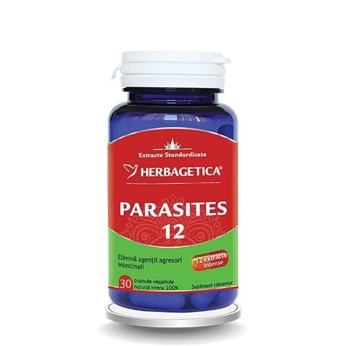 Parasites 12 Detox Forte, Herbagetica, 30 cps | bogdanvetu.ro, Parasite colon detox