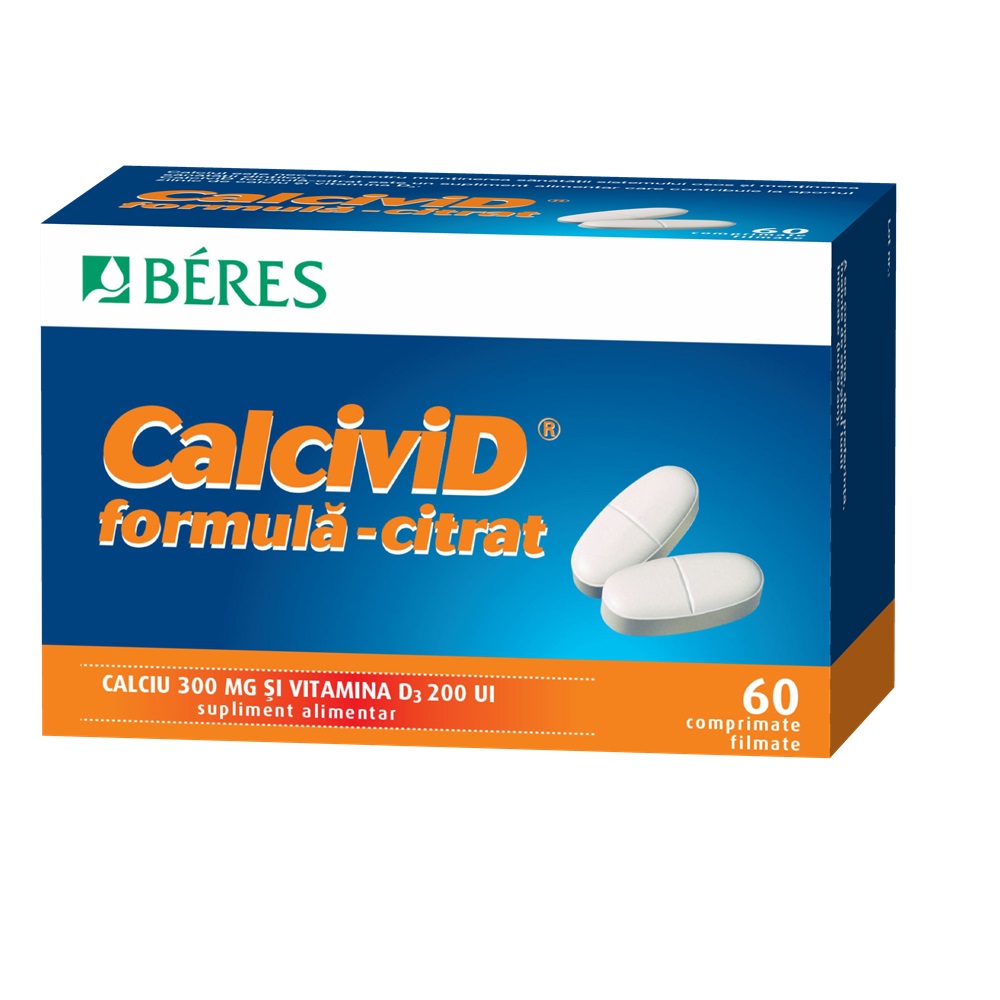 Calcivid  Formula citrat, 60 comprimate, Beres Pharmaceuticals Co