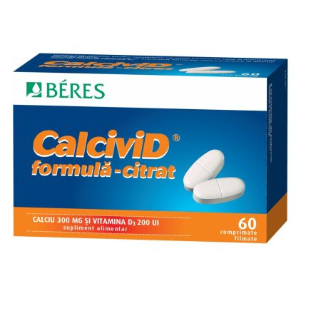 Calcivid - Formula citrat, 60 comprimate, Beres Pharmaceuticals Co