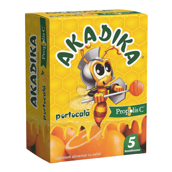 Acadele Akadika Propolis C Portocale, 5 acadele, Fiterman Pharma