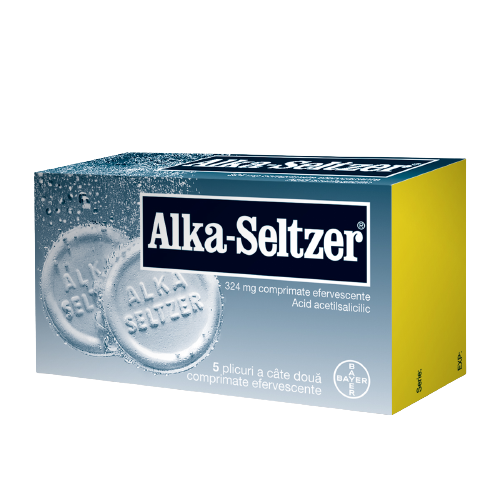 Alka-Seltzer, 324 mg, 10 comprimate efervescente, Bayer
