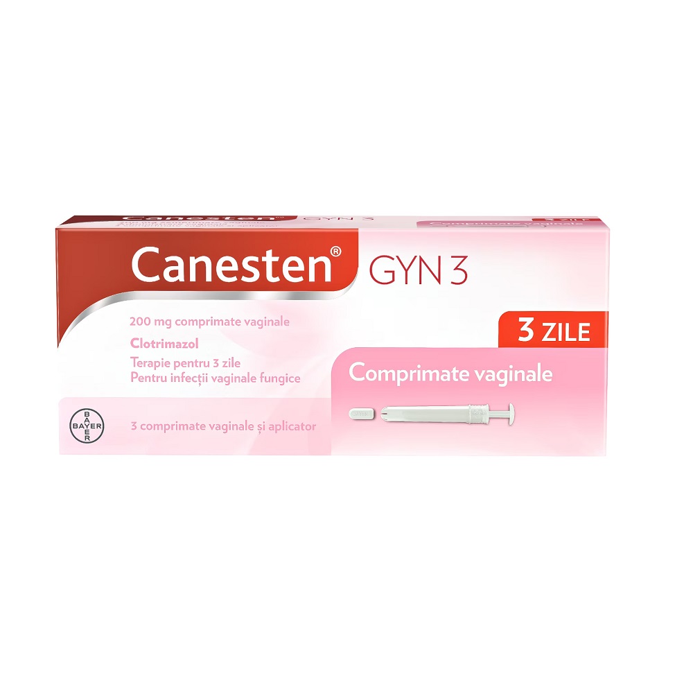 Canesten Gyn 3, 200 mg, 3 comprimate vaginale, Bayer