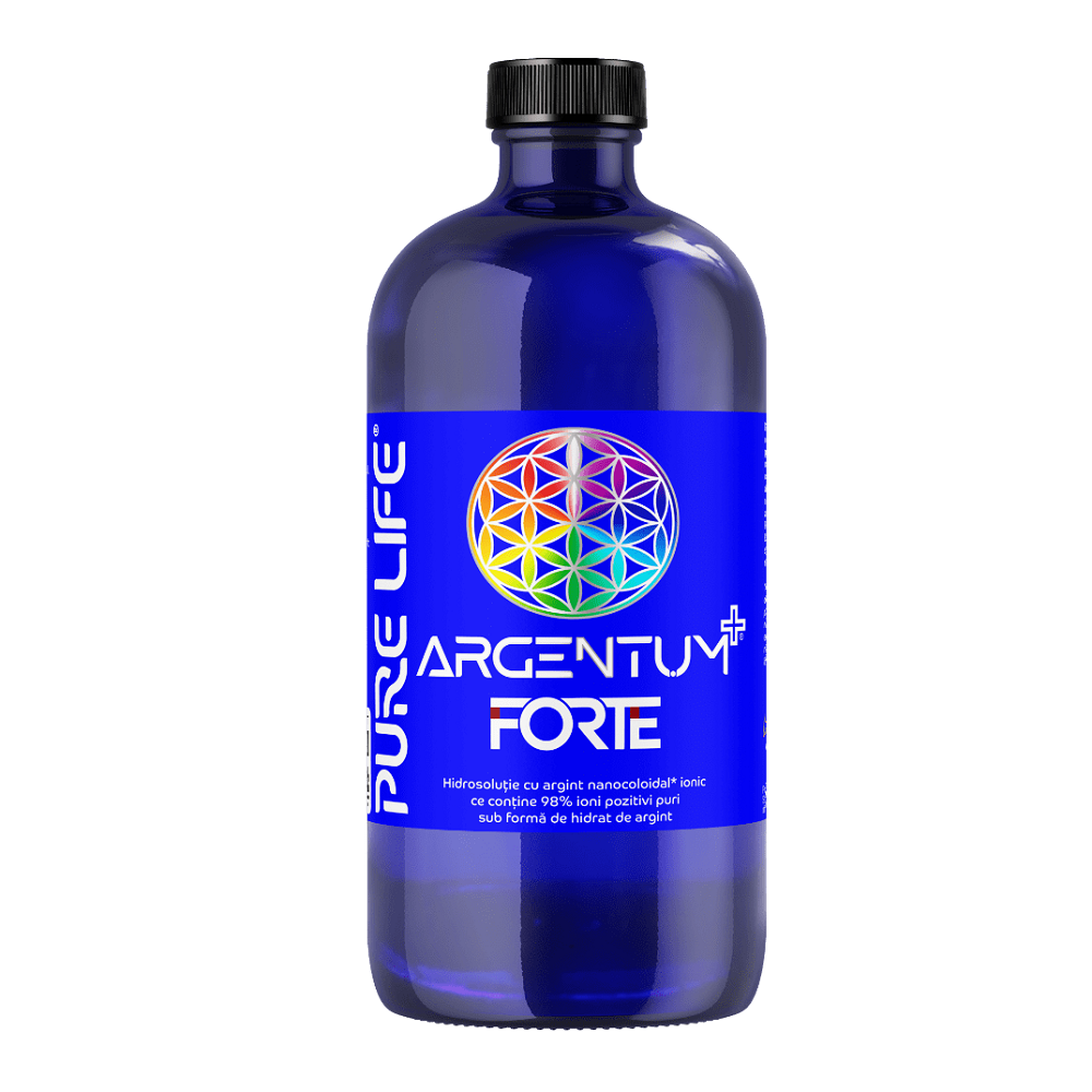 Argint nanocoloidal Argentum+ Forte, 480 ml, Pure Life