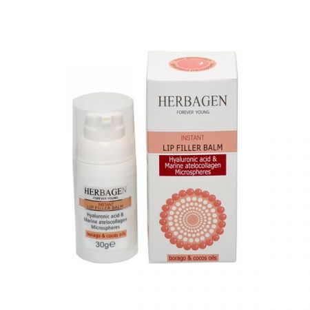 Balsam de buze cu microsfere de acid hialuronic si atellocolagen, Filler Instant, 30g - Herbagen