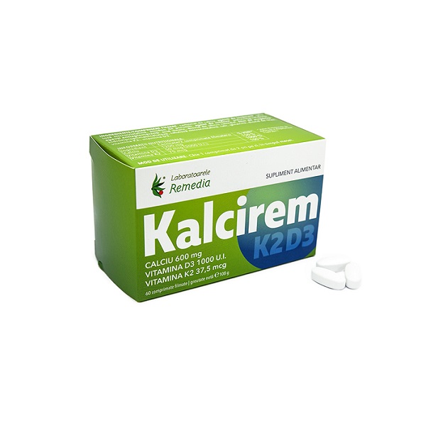 Kalcirem Ca + K2 + D3, 60 comprimate, Remedia