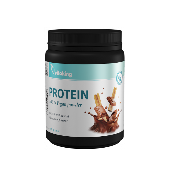 Proteina ​​vegetala cu gust de scortisoara si ciocolata, 400 grame, VitaKing