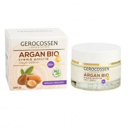 Crema pentru combaterea ridurilor adanci cu SPF 10 55+ Argan Bio, 50 ml - Gerocossen