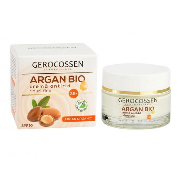 Crema pentru combaterea ridurilor fine cu SPF 10 35+ Argan Bio, 50 ml, Gerocossen