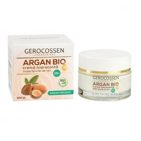 Crema hidratanta pentru toate tipurile de ten cu SPF 10 25+ Argan Bio, 50 ml - Gerocossen