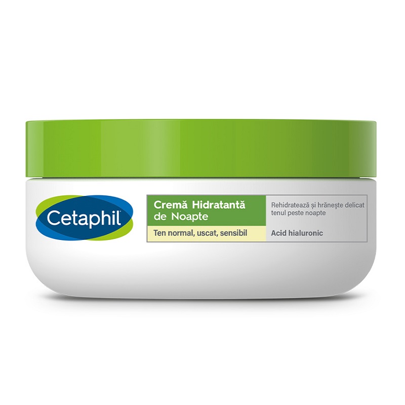 Crema hidratanta de noapte cu Acid Hialuronic, 48 ml, Cetaphil