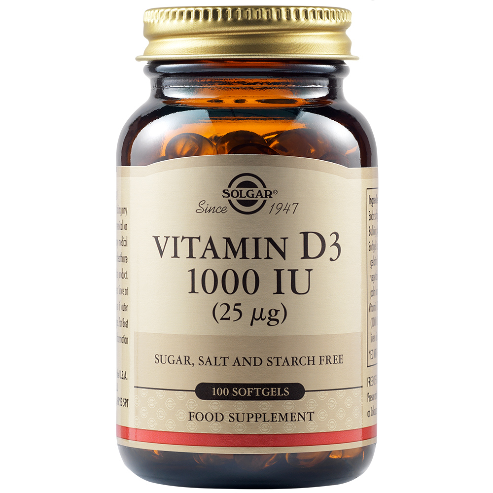 Vitamin D3, 1000 UI 25 mcg, 100 capsule, Solgar