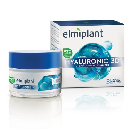Crema antirid de noapte Hyaluronic 3D, 50 ml - Elmiplant