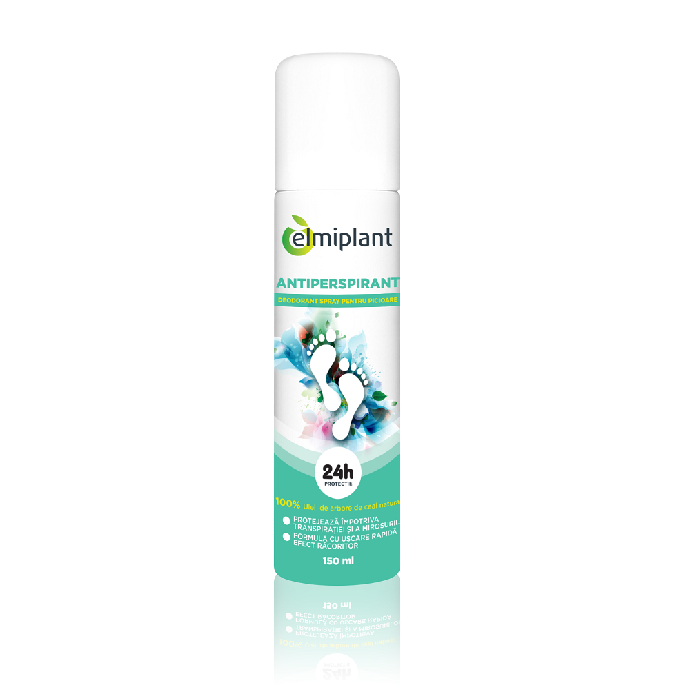 Deodorant spray antiperspirant pentru picioare, 150 ml, Elmiplant