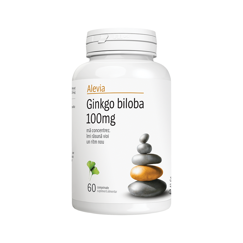 Ginkgo Biloba, 100 mg, 60 comprimate, Alevia