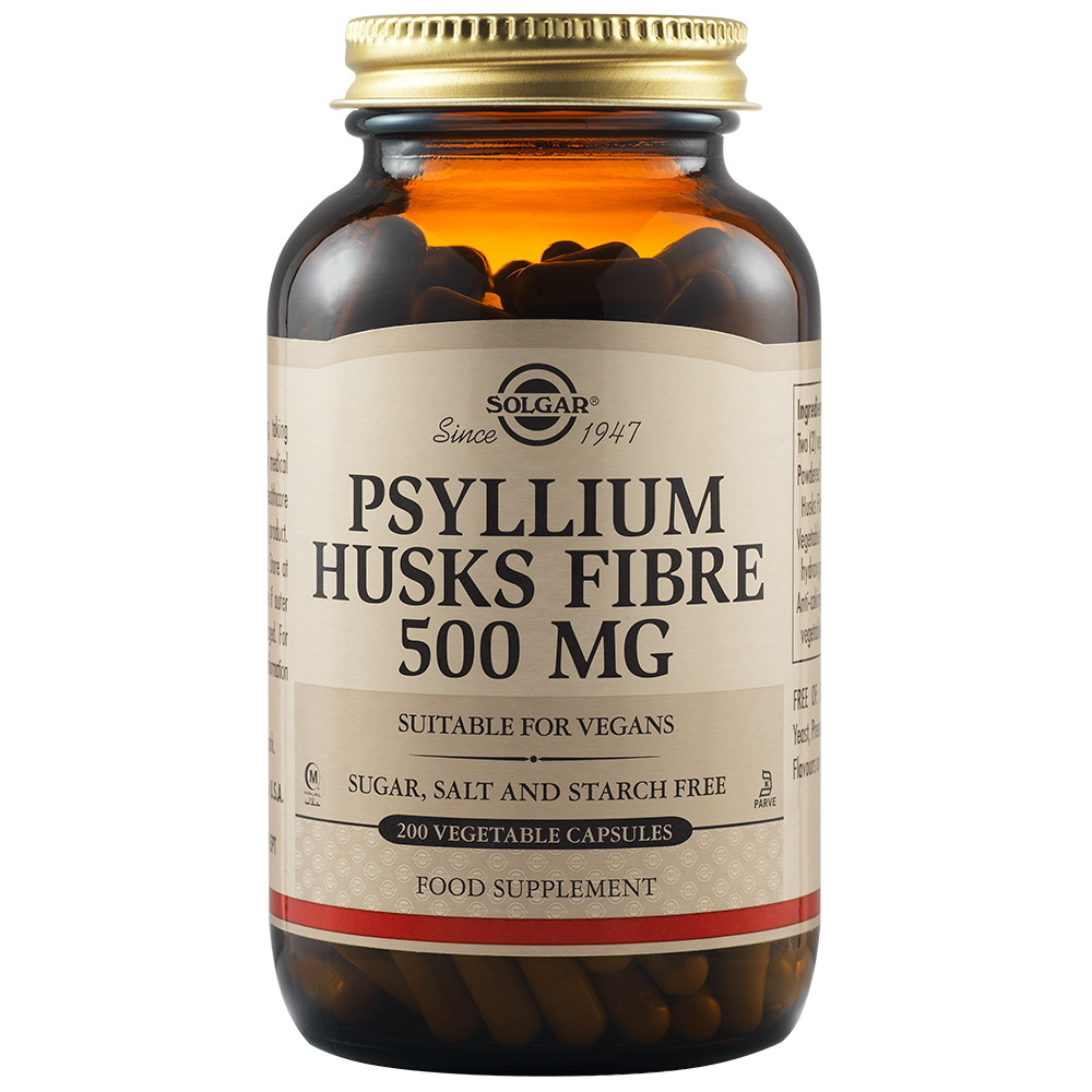 Fibre din tarate de Psyllium 500 mg, 200 capsule, Solgar