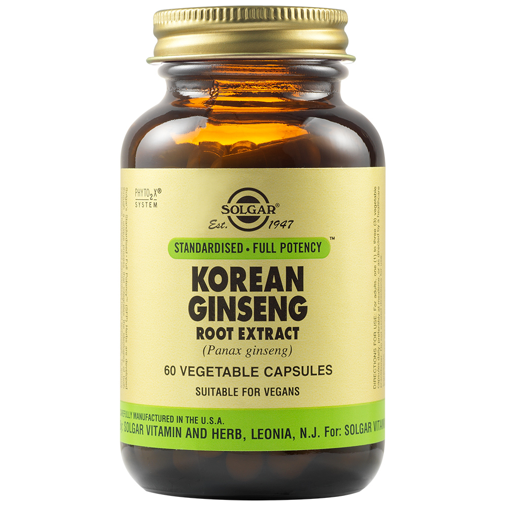 Extract din radacina de Ginseng Coreean, 60 capsule, Solgar