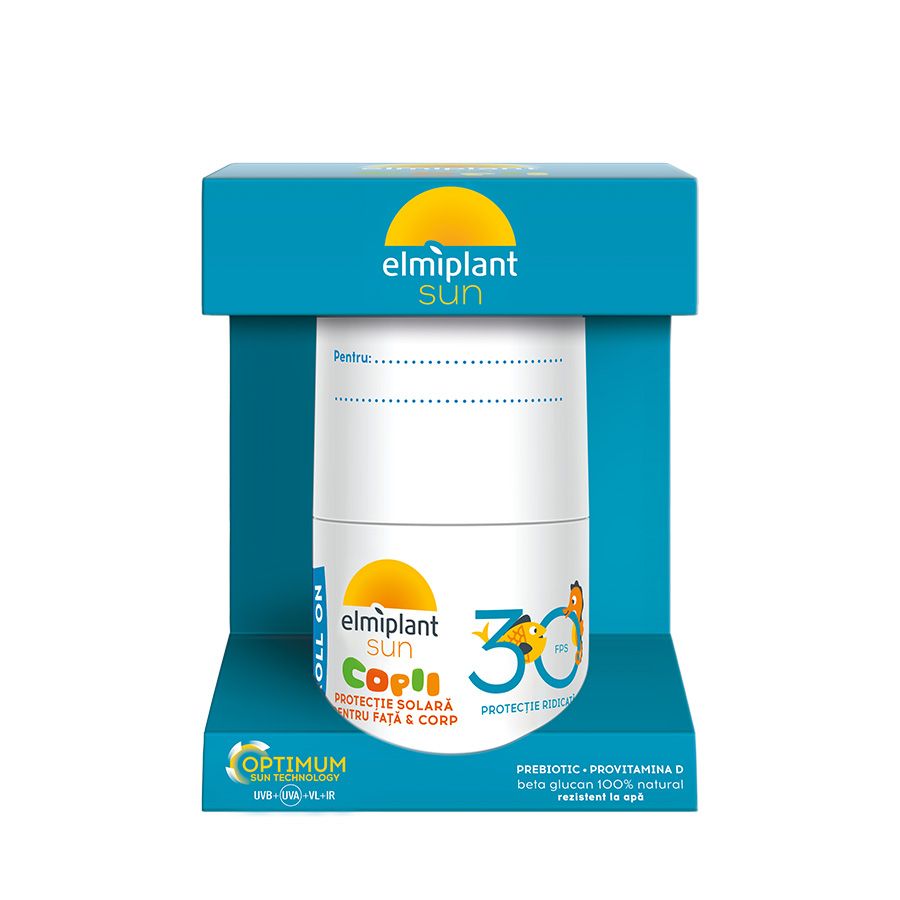 Roll-on de protectie solara pentru copii cu SPF 30 Optimum Sun, 70 ml, Elmiplant
