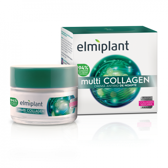 Crema antirid de noapte Multi Collagen, 50 ml, Elmiplant