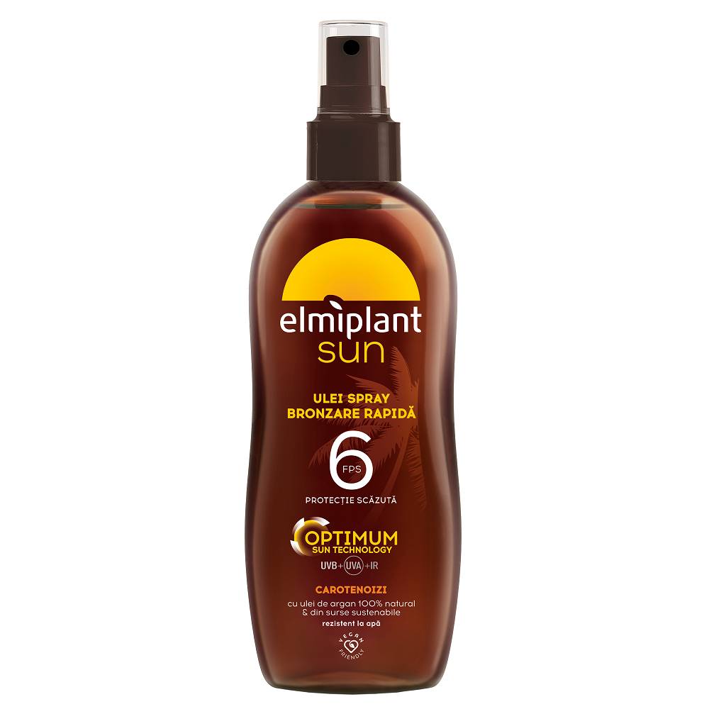 Ulei spray pentru bronzare rapida SPF 6 Optimum Sun, 150 ml, Elmiplant
