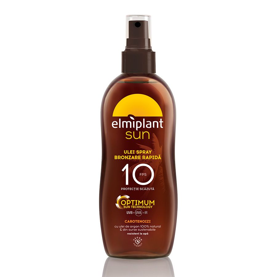 Ulei spray pentru bronzare rapida SPF 10 Optimum Sun, 150 ml, Elmiplant