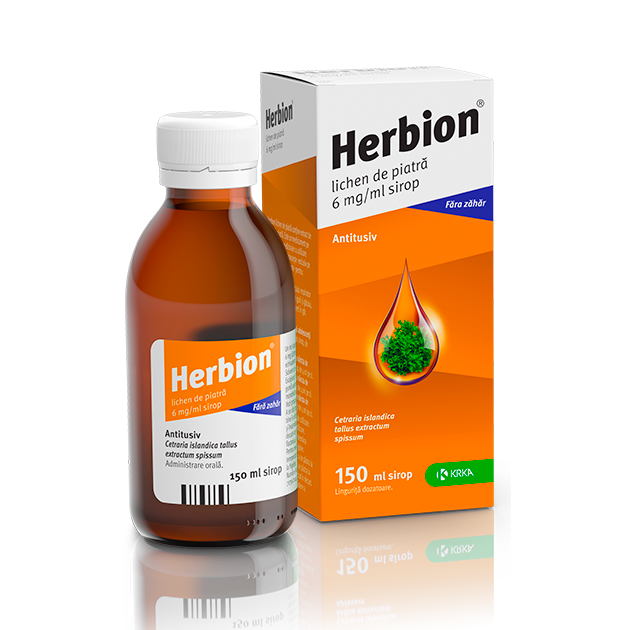 Herbion lichen de piatra 6mg, 150 ml, Krka : Farmacia Tei online