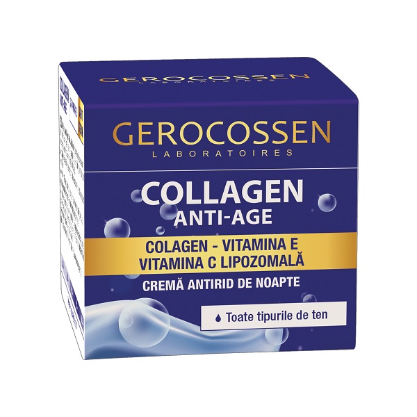 Crema antirid de noapte Collagen Anti-Age, 50 ml, Gerocossen
