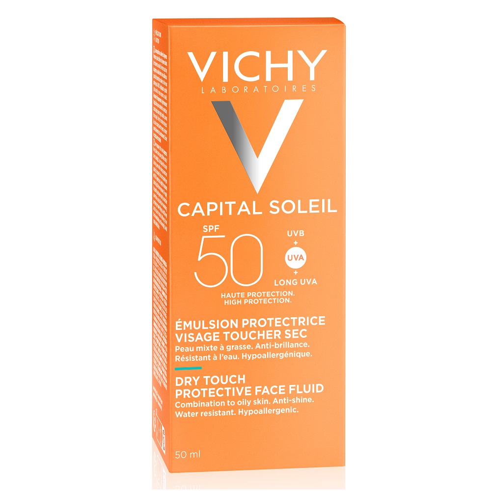 Emulsie matifianta cu protectie solara SPF 50+ pentru fata Capital Soleil, 50 ml, Vichy