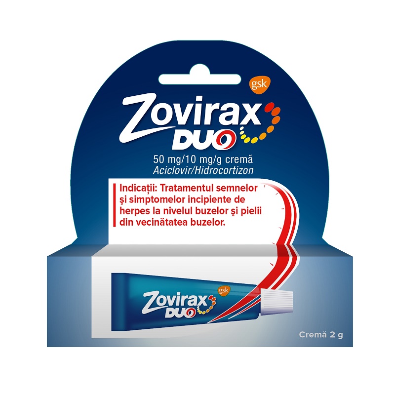 Zovirax Duo crema, 50 mg/10mg/g, 2 g, Gsk