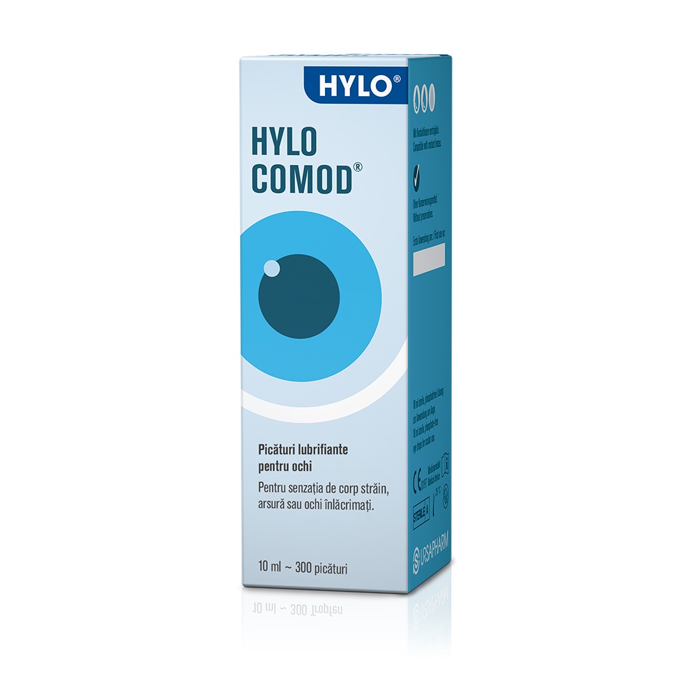 Picaturi lubrifiante pentru ochi Hylo-Comod, 10 ml, Ursapharm
